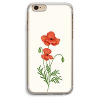 CaseCompany Red poppy: iPhone 6 Plus / 6S Plus Transparant Hoesje