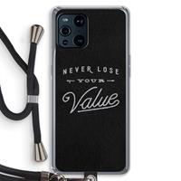 CaseCompany Never lose your value: Oppo Find X3 Transparant Hoesje met koord