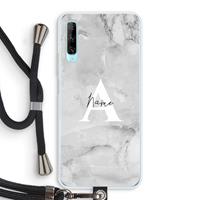 CaseCompany Ivory Marble: Huawei P Smart Pro Transparant Hoesje met koord