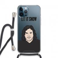 CaseCompany Let It Snow: iPhone 13 Pro Max Transparant Hoesje met koord