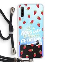 CaseCompany Don't forget to have a great day: Huawei P Smart Pro Transparant Hoesje met koord