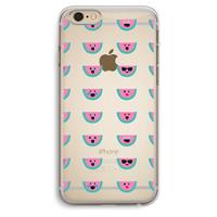 CaseCompany Smiley watermeloenprint: iPhone 6 Plus / 6S Plus Transparant Hoesje