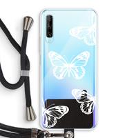 CaseCompany White butterfly: Huawei P Smart Pro Transparant Hoesje met koord