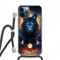 CaseCompany Wolf Dreamcatcher: iPhone 13 Pro Max Transparant Hoesje met koord