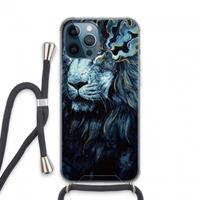 CaseCompany Darkness Lion: iPhone 13 Pro Max Transparant Hoesje met koord