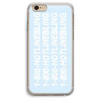 CaseCompany Hotline bling blue: iPhone 6 Plus / 6S Plus Transparant Hoesje
