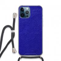 CaseCompany Majorelle Blue: iPhone 13 Pro Max Transparant Hoesje met koord