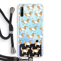 CaseCompany Doggy: Huawei P Smart Pro Transparant Hoesje met koord