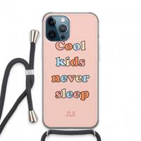 CaseCompany Cool Kids Never Sleep: iPhone 13 Pro Max Transparant Hoesje met koord