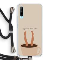 CaseCompany Aggressively drinks coffee: Huawei P Smart Pro Transparant Hoesje met koord