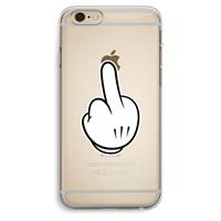 CaseCompany Middle finger white: iPhone 6 Plus / 6S Plus Transparant Hoesje