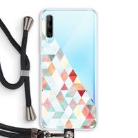 CaseCompany Gekleurde driehoekjes pastel: Huawei P Smart Pro Transparant Hoesje met koord