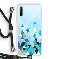 CaseCompany Gekleurde driehoekjes blauw: Huawei P Smart Pro Transparant Hoesje met koord
