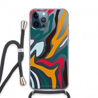 CaseCompany Colored Zebra: iPhone 13 Pro Max Transparant Hoesje met koord