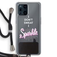 CaseCompany Sparkle quote: Oppo Find X3 Transparant Hoesje met koord