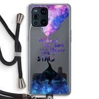 CaseCompany Stars quote: Oppo Find X3 Transparant Hoesje met koord