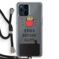 CaseCompany Fries before guys: Oppo Find X3 Transparant Hoesje met koord