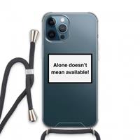 CaseCompany Alone: iPhone 13 Pro Max Transparant Hoesje met koord