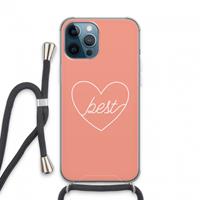 CaseCompany Best heart: iPhone 13 Pro Max Transparant Hoesje met koord