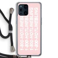 CaseCompany Hotline bling pink: Oppo Find X3 Transparant Hoesje met koord