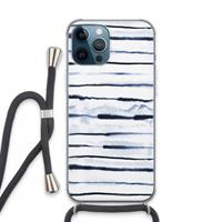 CaseCompany Ink Stripes: iPhone 13 Pro Max Transparant Hoesje met koord