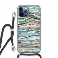 CaseCompany Watercolor Agate: iPhone 13 Pro Max Transparant Hoesje met koord