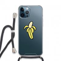 CaseCompany Banana: iPhone 13 Pro Max Transparant Hoesje met koord