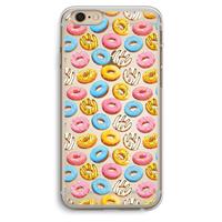 CaseCompany Pink donuts: iPhone 6 Plus / 6S Plus Transparant Hoesje