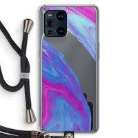 CaseCompany Zweverige regenboog: Oppo Find X3 Transparant Hoesje met koord