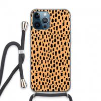 CaseCompany Panter: iPhone 13 Pro Max Transparant Hoesje met koord