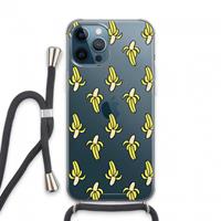 CaseCompany Bananas: iPhone 13 Pro Max Transparant Hoesje met koord