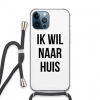 CaseCompany Ik wil naar huis: iPhone 13 Pro Max Transparant Hoesje met koord