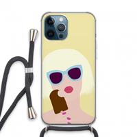 CaseCompany Ice cream: iPhone 13 Pro Max Transparant Hoesje met koord