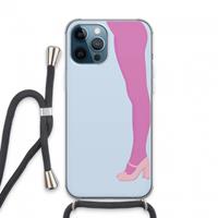CaseCompany Pink panty: iPhone 13 Pro Max Transparant Hoesje met koord
