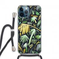 CaseCompany Tropical Palms Dark: iPhone 13 Pro Max Transparant Hoesje met koord