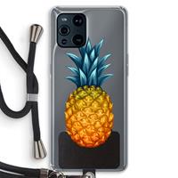 CaseCompany Grote ananas: Oppo Find X3 Transparant Hoesje met koord