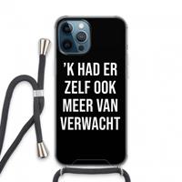 CaseCompany Meer verwacht - Zwart: iPhone 13 Pro Max Transparant Hoesje met koord