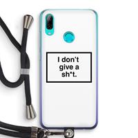 CaseCompany Don't give a shit: Huawei P Smart (2019) Transparant Hoesje met koord