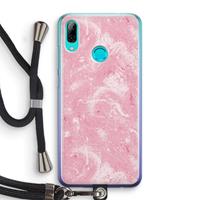 CaseCompany Abstract Painting Pink: Huawei P Smart (2019) Transparant Hoesje met koord