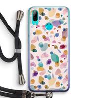 CaseCompany Terrazzo Memphis Pink: Huawei P Smart (2019) Transparant Hoesje met koord