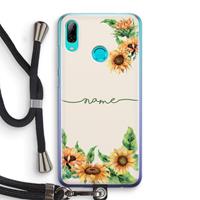 CaseCompany Zonnebloemen: Huawei P Smart (2019) Transparant Hoesje met koord
