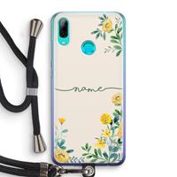 CaseCompany Gele bloemen: Huawei P Smart (2019) Transparant Hoesje met koord