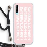 CaseCompany Hotline bling pink: Huawei P Smart Pro Transparant Hoesje met koord