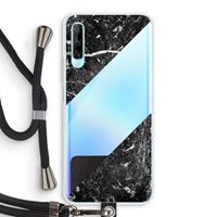 CaseCompany Zwart marmer: Huawei P Smart Pro Transparant Hoesje met koord