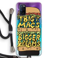 CaseCompany Big Macs Bigger Dreams: Oppo A92 Transparant Hoesje met koord