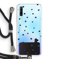 CaseCompany Blauwe stippen: Huawei P Smart Pro Transparant Hoesje met koord
