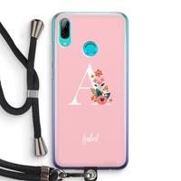CaseCompany Pink Bouquet: Huawei P Smart (2019) Transparant Hoesje met koord