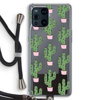 CaseCompany Cactus Lover: Oppo Find X3 Transparant Hoesje met koord