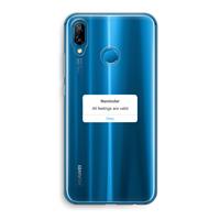 CaseCompany Reminder: Huawei P20 Lite Transparant Hoesje
