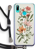 CaseCompany Hello bloemen: Huawei P Smart (2019) Transparant Hoesje met koord